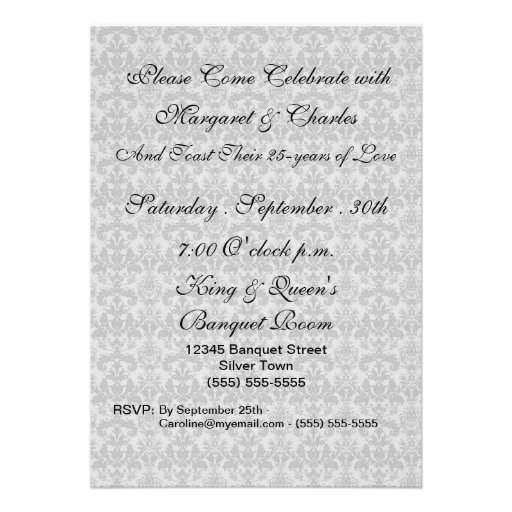 25th Silver Wedding Anniversary Photo Invitations