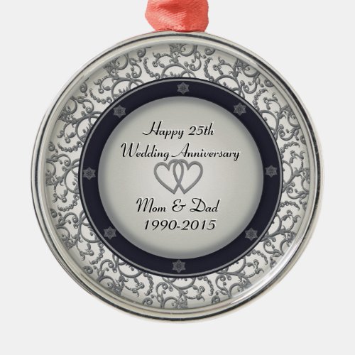 25th wedding anniversary ornament