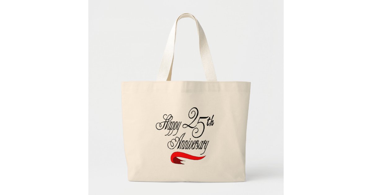 25th wedding anniversary a large tote bag Zazzle