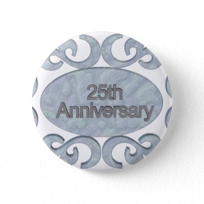 25th Wedding Anniversary Buttons