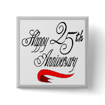 25th Wedding Anniversary Buttons