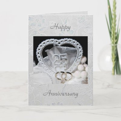 Elegant 25th Wedding Anniversary card to personalize changing textfontsize 