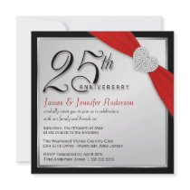 25th Wedding Anniversary - Elegant Invitations
