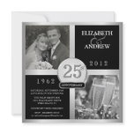 25th Wedding Anniversary Elegant Photo Invitations