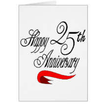 25th Wedding Anniversary Gifts Greeting Cards