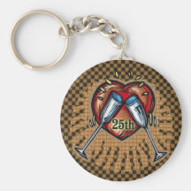 25th Wedding Anniversary Gifts Keychain