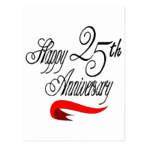 25th Wedding Anniversary Gifts Post Card