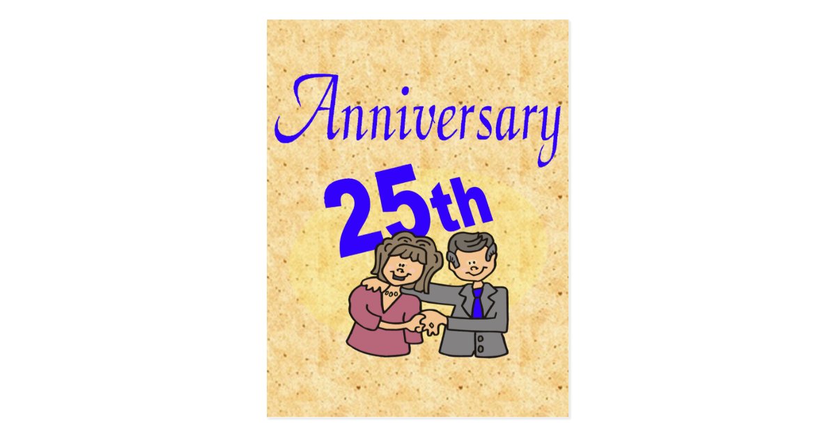 25th Wedding Anniversary Gifts Postcard Zazzle