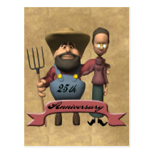 25th Wedding Anniversary Gifts Postcards
