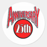 25th Wedding Anniversary Gifts Round Sticker