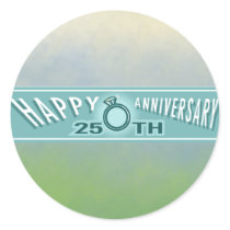 25th Wedding Anniversary Gifts Round Sticker
