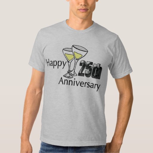 25th Wedding Anniversary Gifts T Shirt | Zazzle