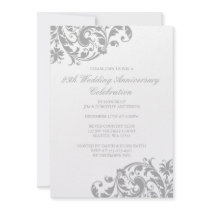 25th Wedding Anniversary Gold Swirl Flourish Announcements