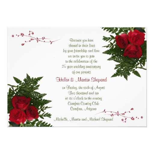 25th Wedding Anniversary Invitation
