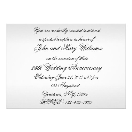 25th Wedding Anniversary Invitation