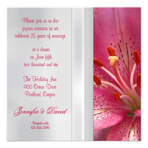 25th Wedding Anniversary Invitation