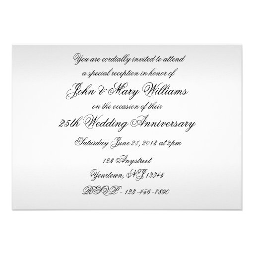 25th Wedding Anniversary Invitation