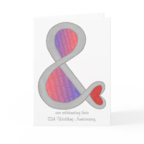25th Wedding Anniversary Invitations, And Sign card
