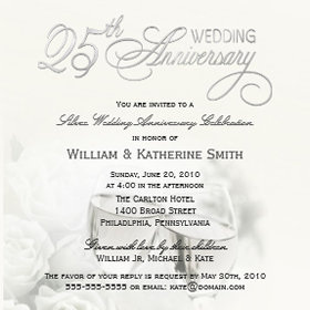 25th Wedding Anniversary Invitations - Square invitation