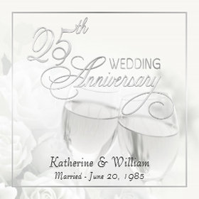 25th Wedding Anniversary Invitations - Square invitation