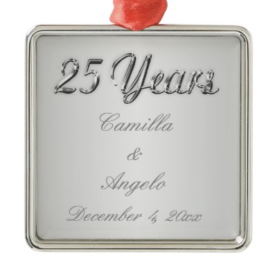 25th Wedding Anniversary Keepsake Ornament