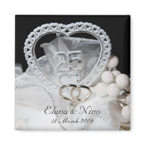 25th Wedding Anniversary Magnet by elenaind 25th Wedding Anniversary Magnet