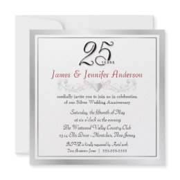 25th Wedding Anniversary Party Invitations invitation
