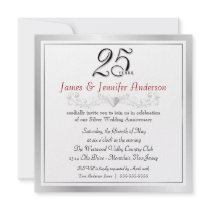 25th Wedding Anniversary Party Invitations