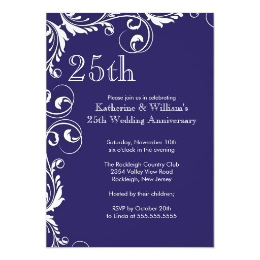 25th Wedding Anniversary Party Invitations | Zazzle