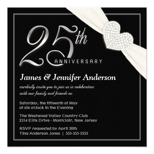 25th Wedding Anniversary Party Invitations | Zazzle