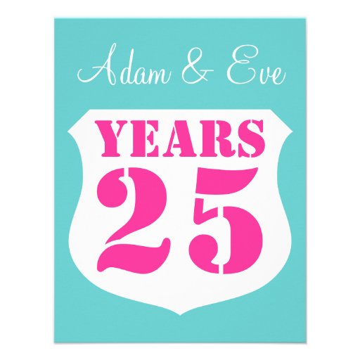 25th Wedding anniversary party invitations Modern