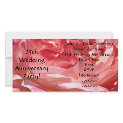 25th Wedding Anniversary Party Invitations Rose Photo Cards by Basleeartprintgifts