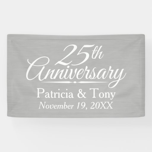 25th Wedding Anniversary Personalized Banner | Zazzle