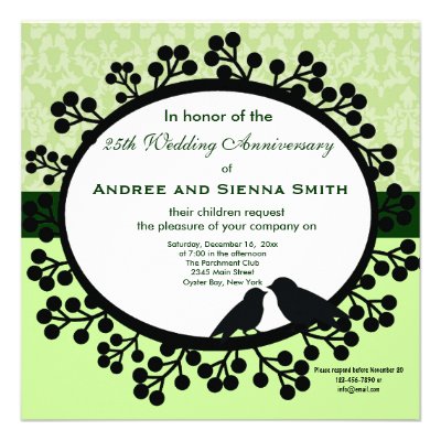 25th Wedding Anniversary Personalized Invitation