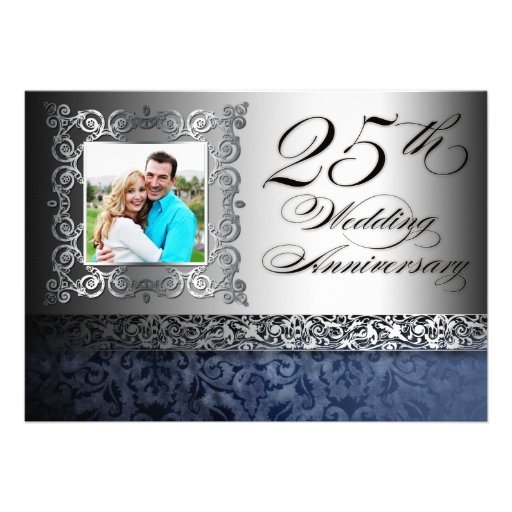 25th wedding anniversary photo invitations