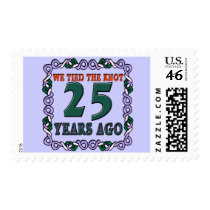25th Wedding Anniversary Postage Stamp