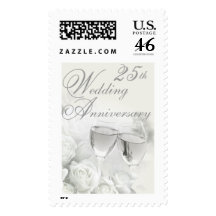 25th Wedding Anniversary Postage Stamp