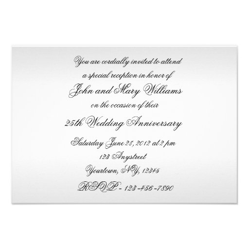 25th Wedding Anniversary RSVP Invites