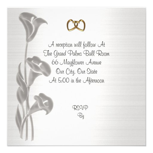 25th Wedding anniversary vow renewal calla lilies Custom Announcement