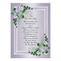 25th Wedding anniversary vow renewal Lavender Invitations