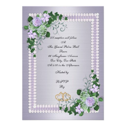 25th Wedding anniversary vow renewal Lavender Invitations