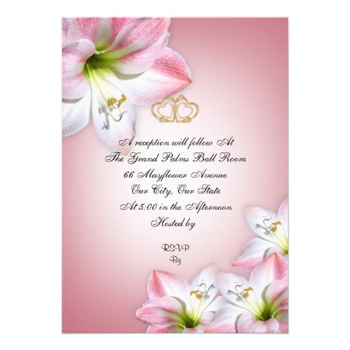 25th Wedding anniversary vow renewal pink amarylis Custom Announcement