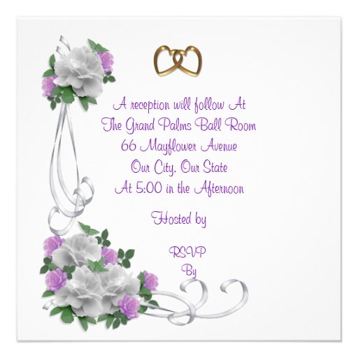 25th Wedding anniversary vow renewal White roses Custom Invitations