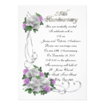 25th Wedding anniversary vow renewal White roses invitations