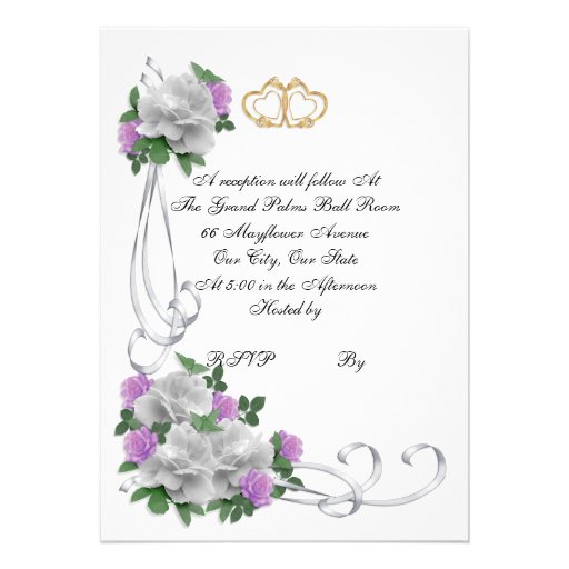 25th Wedding anniversary vow renewal White roses Personalized Invitation