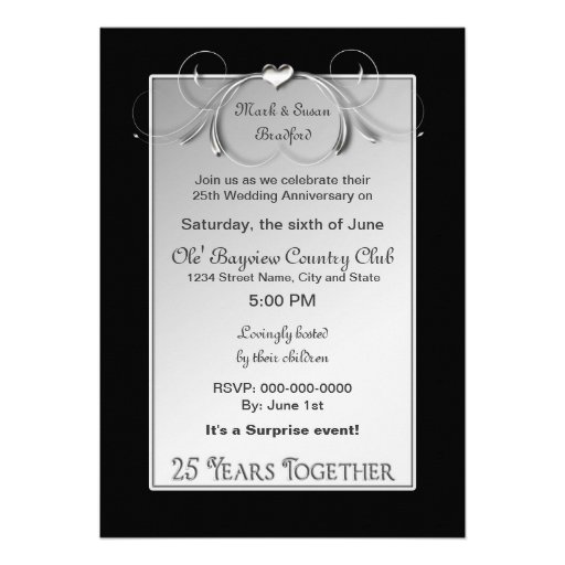 25th Wedding Anniversry Invitation - Photo Insert
