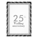 25to Invitaciones del aniversario - plata Anuncios Personalizados