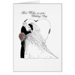 2601 Wedding Wishes Black & White Greeting Cards