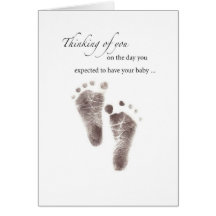 2644 Expected Baby Footprints Greeting Cards