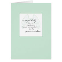 2653 Angel Baby Wings Green, Sympathy Greeting Card